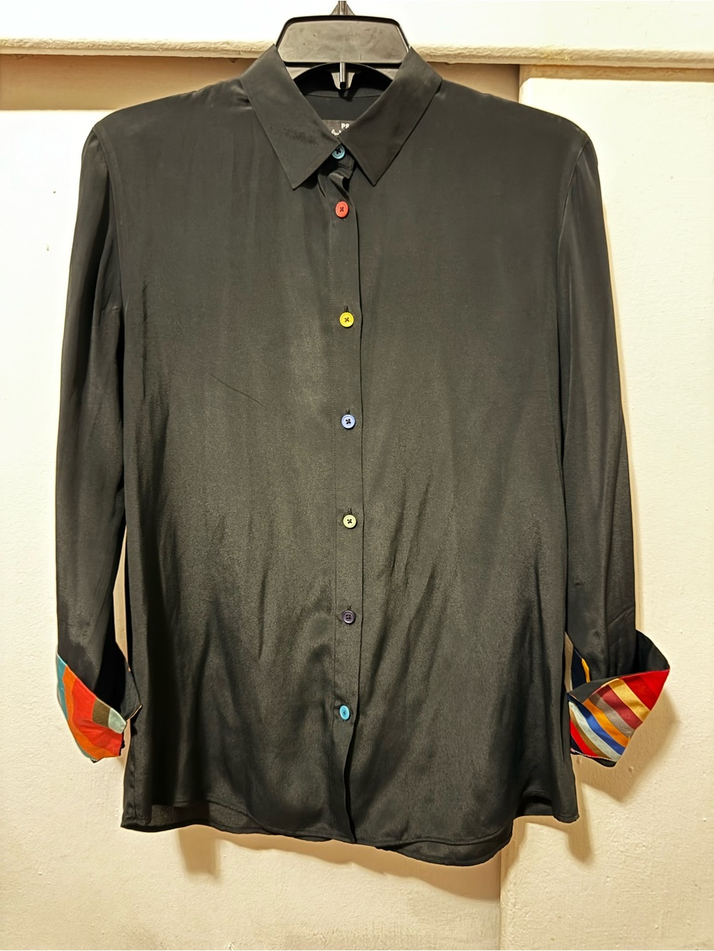 PS Paul Smith Black Shirt with Multicolor Buttons